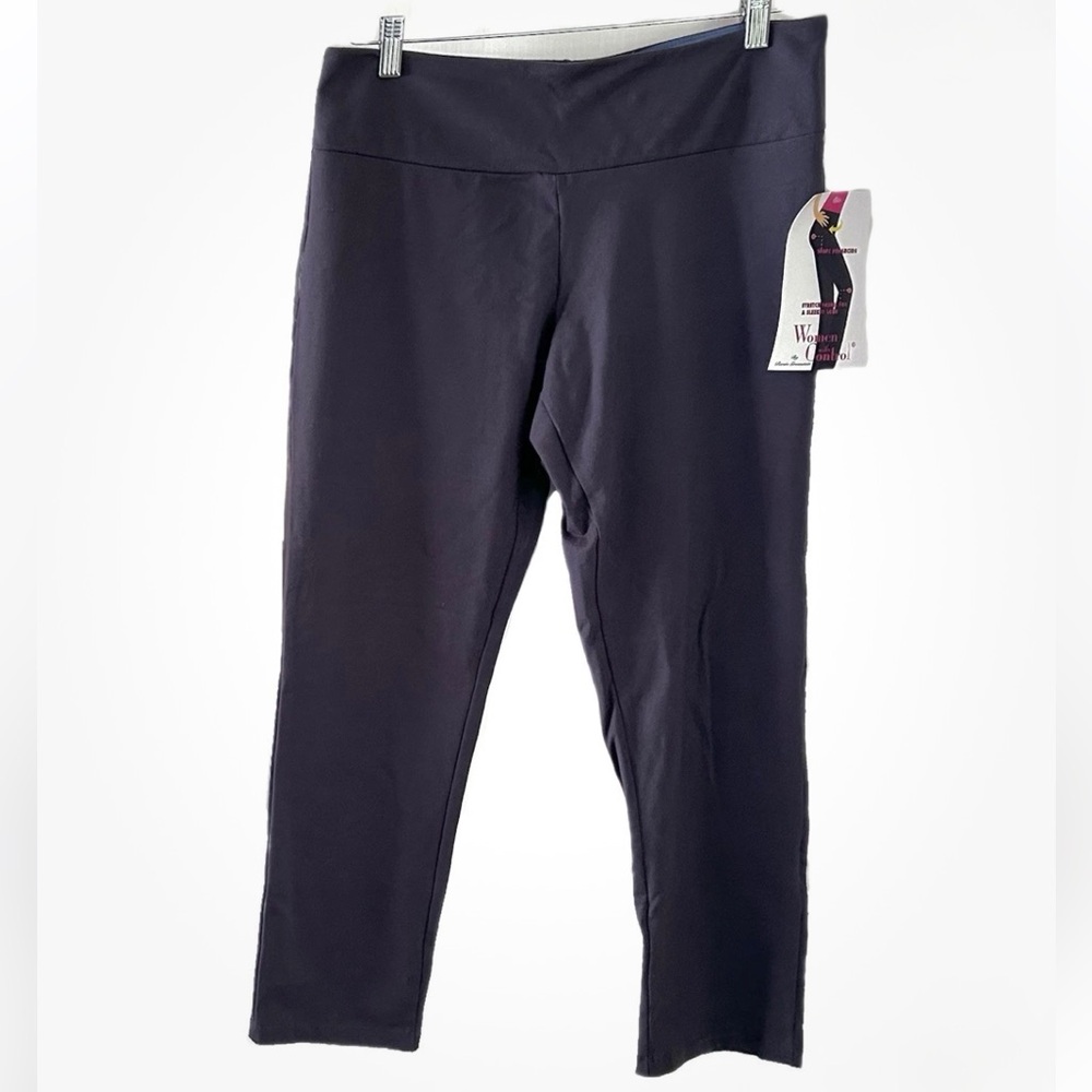 NWT Women With Control Renee Greenstein Pants Grey Medium Petite Cotton Blend
